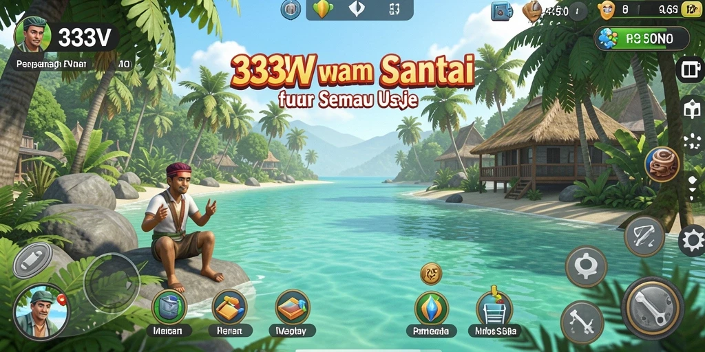Screenshot utama menampilkan gameplay santai dan ceria dari 333V.