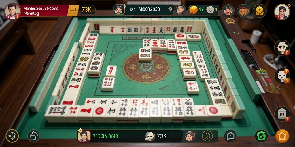Screenshot permainan Mahjong 73K menampilkan tantangan dan keseruan.