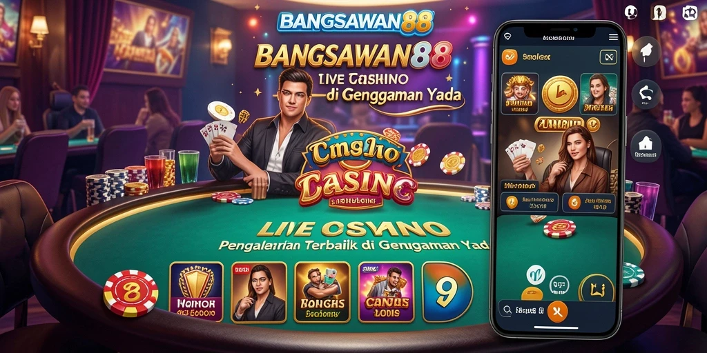 Tampilan gameplay Live Casino yang seru dan interaktif di BANGSAWAN88.