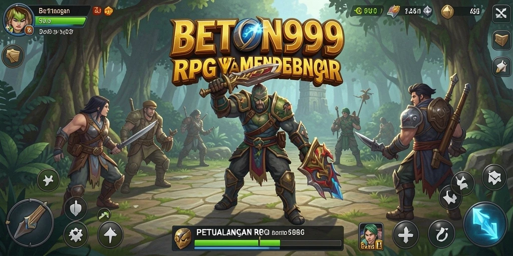 Screenshot menunjukkan karakter beraksi dalam pertempuran epik di dunia RPG.