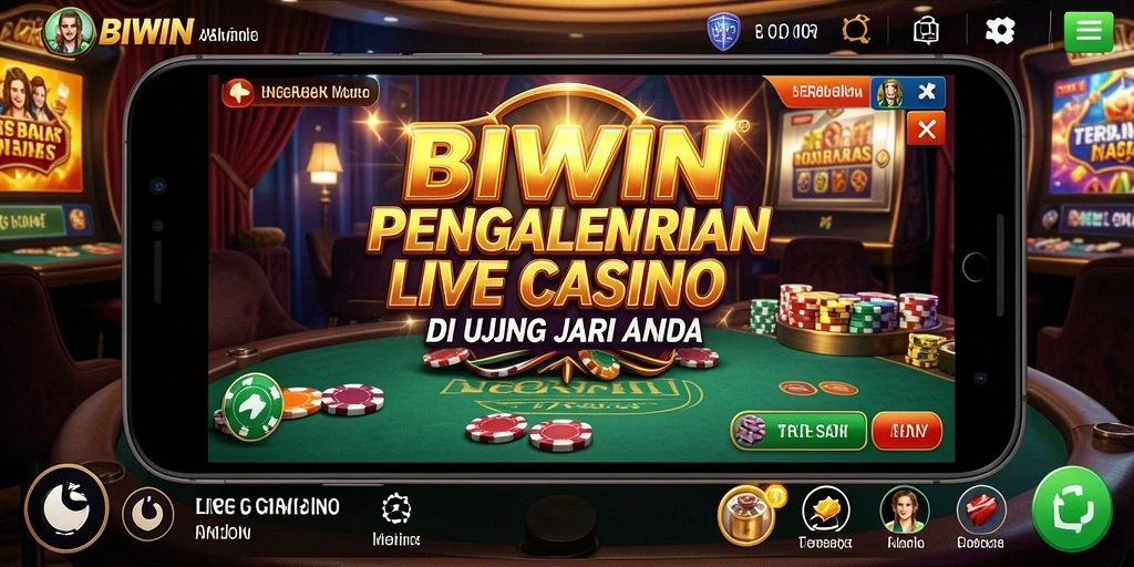 Tampilan gameplay Live Casino yang mendebarkan di BIWIN.