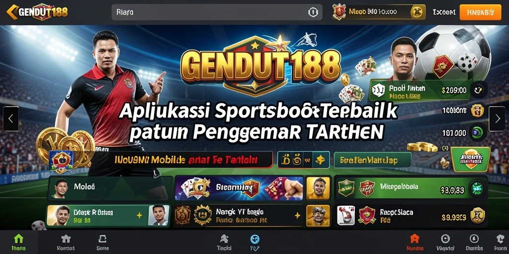 Tampilan screenshot utama GENDUT188 dengan fitur Sportsbook yang lengkap.