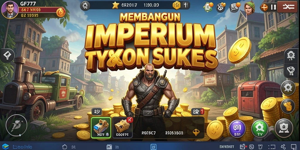 Screenshot gameplay GF777 yang menampilkan aktivitas bisnis Tycoon.