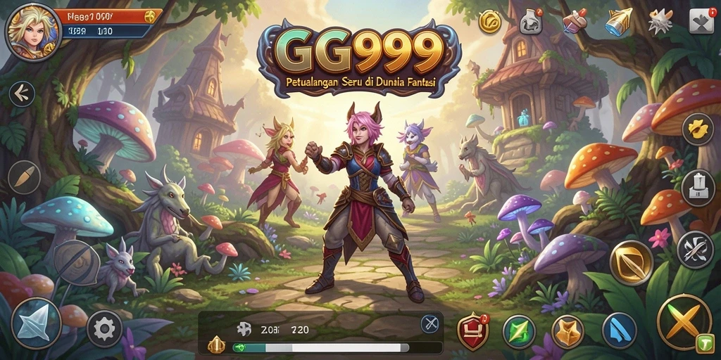 Screenshot utama dari gameplay GG999 yang menunjukkan aksi petualangan yang mendebarkan.