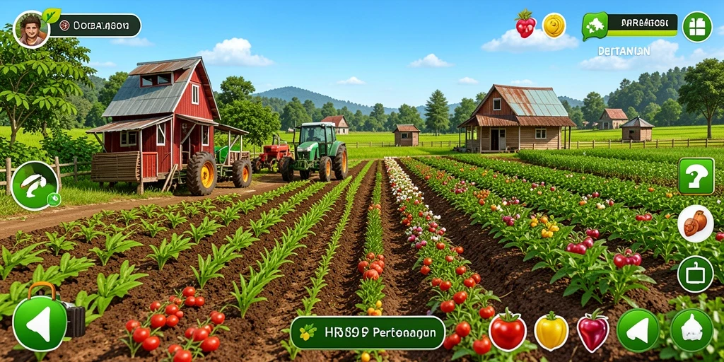 Tampilan gameplay pertanian yang seru dan interaktif di HR89.