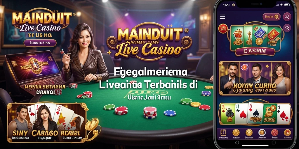 Screenshot gameplay MAINDUIT menampilkan dealer profesional dalam sesi Live Casino.