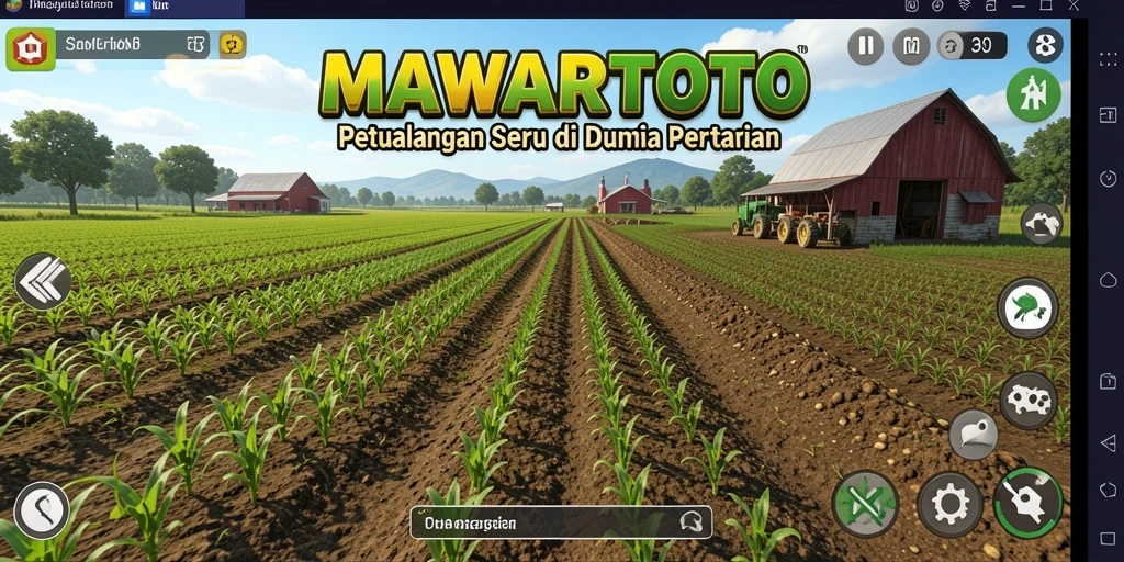 Tampilan gameplay seru di ladang <strong>MAWARTOTO</strong> dengan berbagai tanaman.