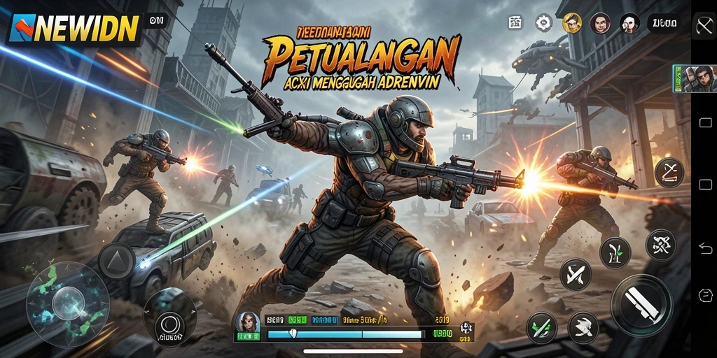 Screenshot gameplay <strong>NEWIDN</strong> menampilkan aksi cepat dan mendebarkan.