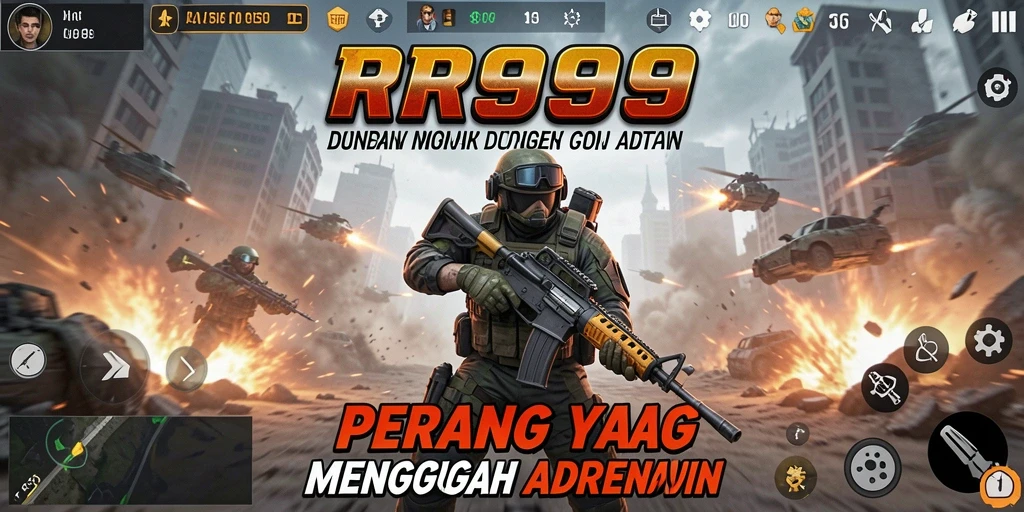 Screenshot gameplay menegangkan dari RR999 dengan aksi tembak-menembak.