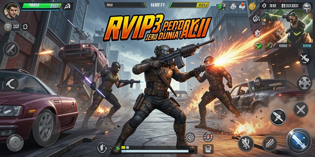 Tampilan gameplay intens dari RVIP3 dengan aksi mendebarkan.