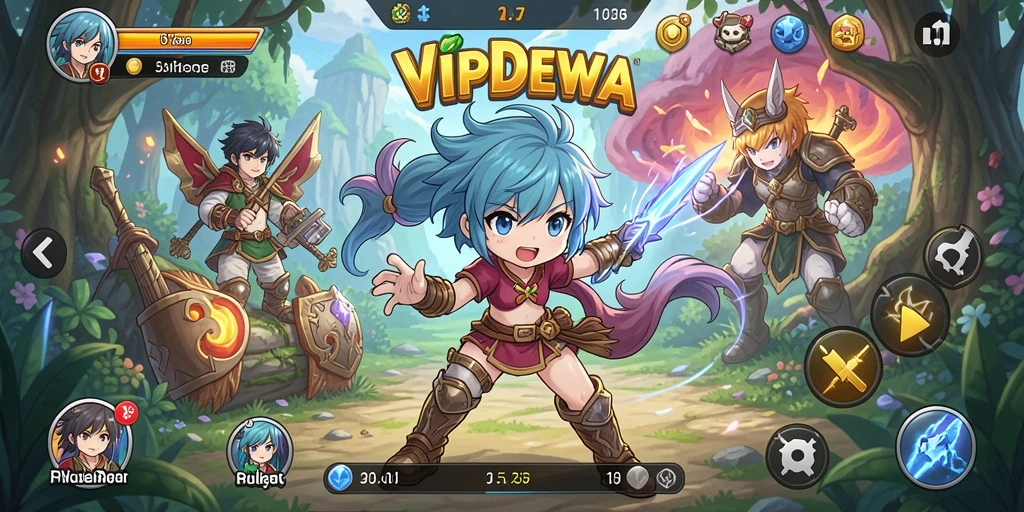 Tampilan atraktif dari gameplay VIPDEWA yang mengesankan.