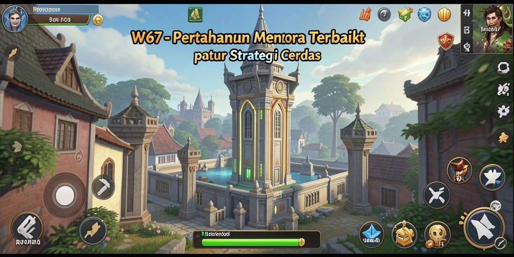 Tampilan gameplay W67 yang menegangkan dan penuh strategi Tower Defense.
